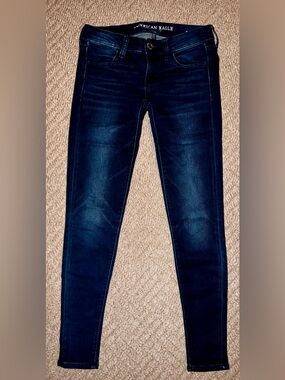 American Eagle Outfitters Dark Blue Super Low Jegging Skinny Jeans Size 2